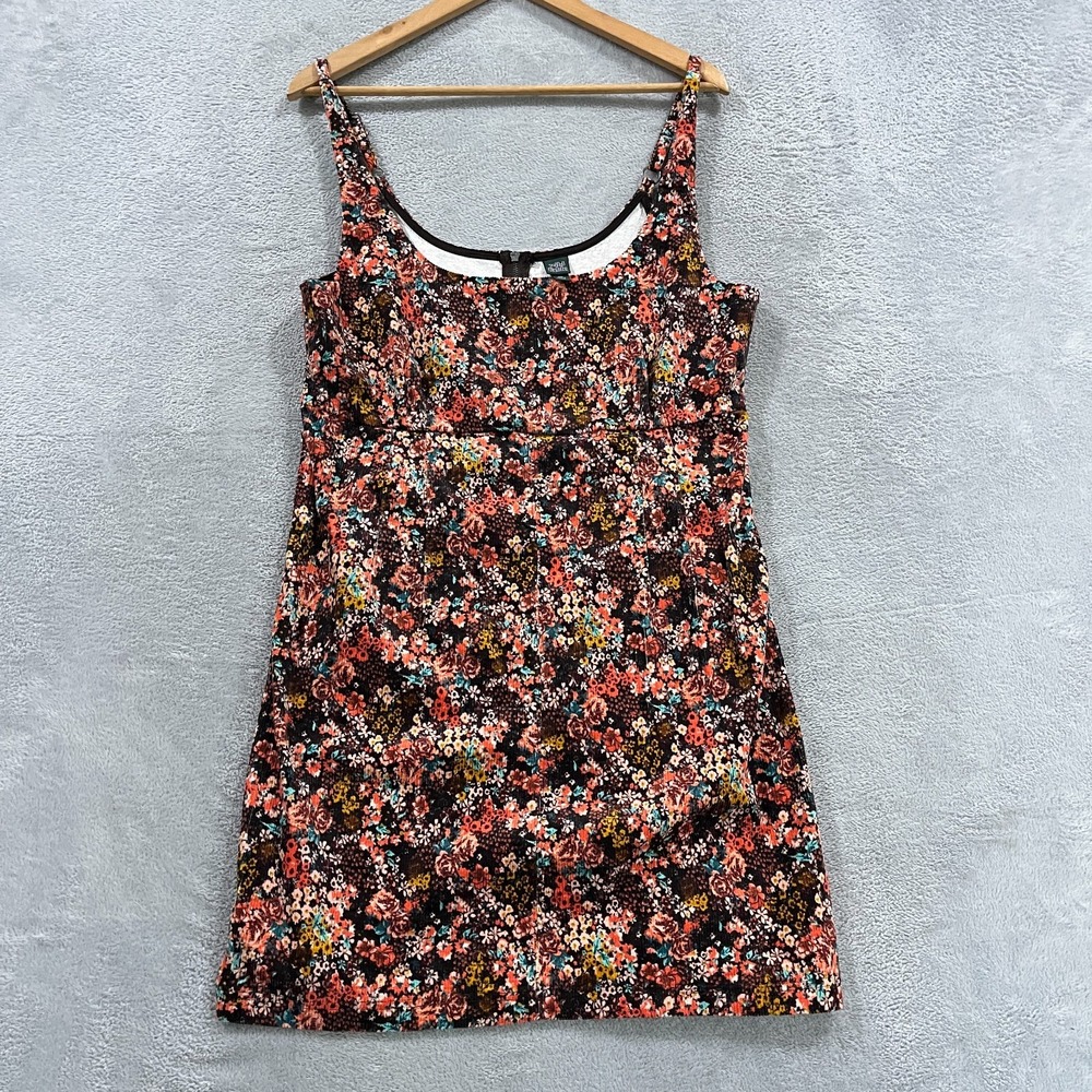 Wild Fable Corduroy Mini Tank Dress Womens XXL Multicolor Floral Lined Back Zip